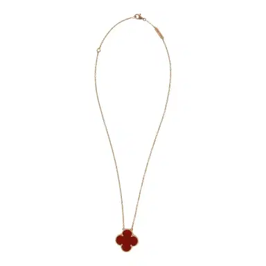 Van Cleef & Arpels Pre-owned Van Cleef & Arpels Prince Edition Magic Alhambra Pendant Necklace Carnelian 18K Rose Gold | Thumbnail 1 Van Cleef & Arpels Pre-owned Van Cleef & Arpels Prince Edition Magic Alhambra Pendant Necklace Carnelian 18K Rose Gold | Thumbnail 1