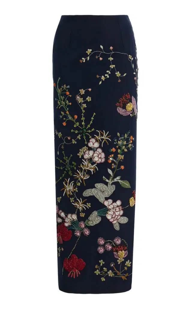 Chorus Exclusive Embellished Crepe Maxi Skirt
