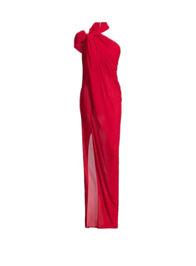 Long draped jersey dress