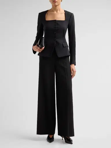 Simkhai Women's Marlowe Collarless Jacket - Black - Size 0 | Thumbnail 2