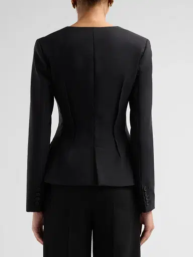 Simkhai Women's Marlowe Collarless Jacket - Black - Size 0 | Thumbnail 3