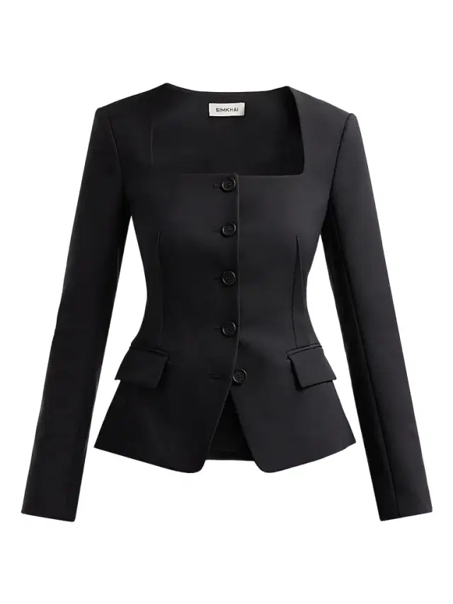 SIMKHAI Women's Marlowe Collarless Jacket - Black