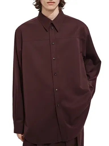 Bottega Veneta Men's Wool Oversized Button-Front Shirt | Thumbnail 1