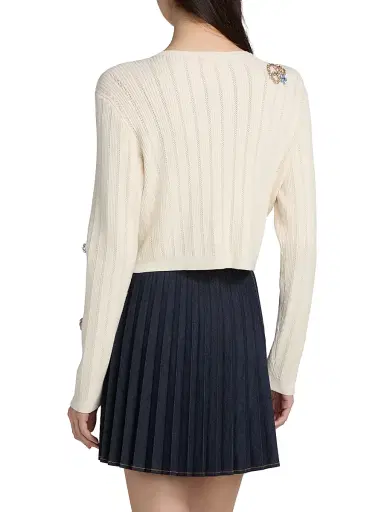 Cinq à Sept Women's Allison Embellished Cardigan - Ivory Multi - Size XL | Thumbnail 5 Cinq à Sept Women's Allison Embellished Cardigan - Ivory Multi - Size XL | Thumbnail 5