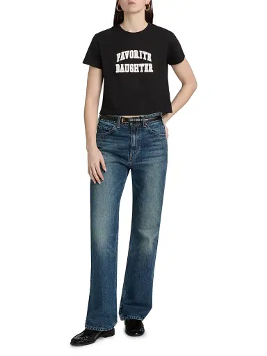 Favorite Daughter Women's The Cropped Collegiate T-Shirt - White - Size XS | Thumbnail 2 Favorite Daughter Women's The Cropped Collegiate T-Shirt - White - Size XS | Thumbnail 2