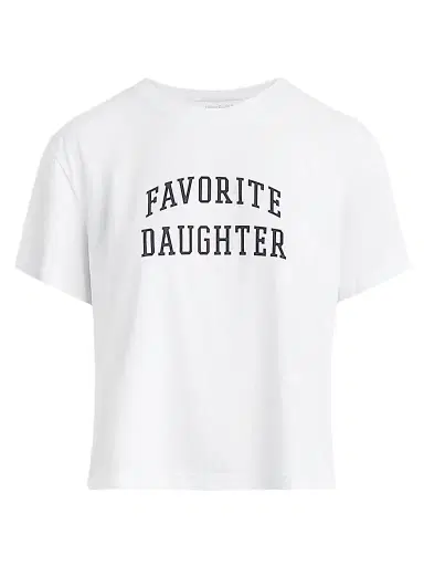 Favorite Daughter Women's The Cropped Collegiate T-Shirt - White - Size XS | Thumbnail 1 Favorite Daughter Women's The Cropped Collegiate T-Shirt - White - Size XS | Thumbnail 1