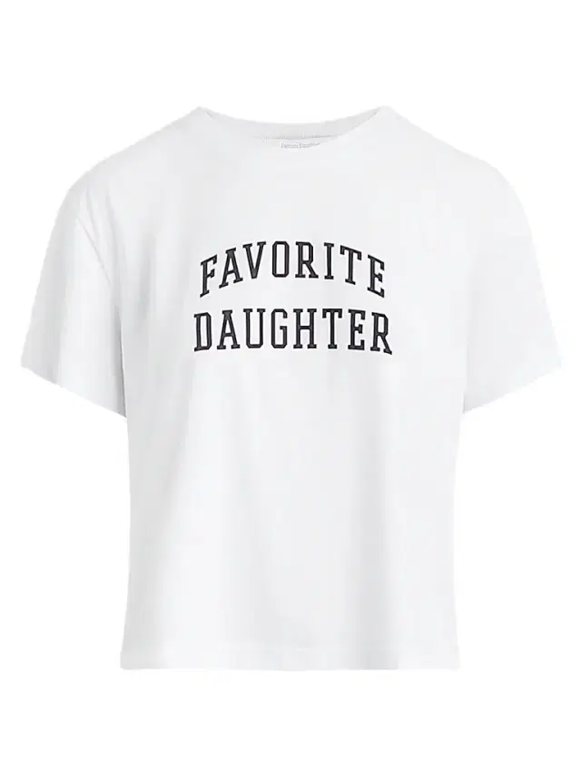 Favorite Daughter Women's The Cropped Collegiate T-Shirt - White