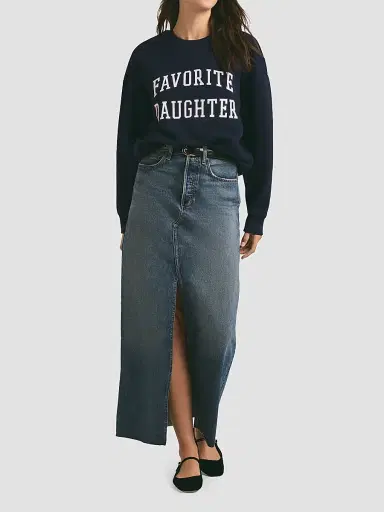 Favorite Daughter Women's Collegiate Cotton-Blend Sweatshirt - Navy - Size XS | Thumbnail 2 Favorite Daughter Women's Collegiate Cotton-Blend Sweatshirt - Navy - Size XS | Thumbnail 2