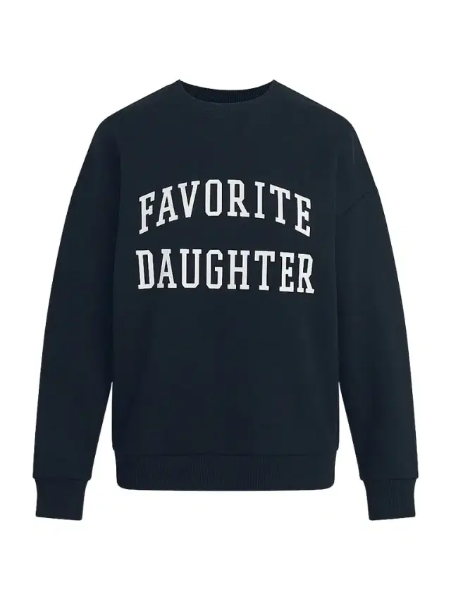 Women's Collegiate Cotton-Blend Sweatshirt - Navy
