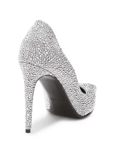 Alexander McQueen Women's Skull 105MM Rhinestone Pumps - Silver - Size 6.5 | Thumbnail 3