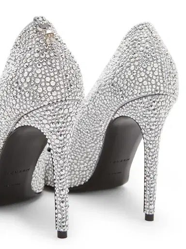 Alexander McQueen Women's Skull 105MM Rhinestone Pumps - Silver - Size 6.5 | Thumbnail 4