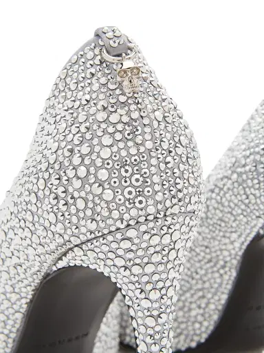 Alexander McQueen Women's Skull 105MM Rhinestone Pumps - Silver - Size 6.5 | Thumbnail 5