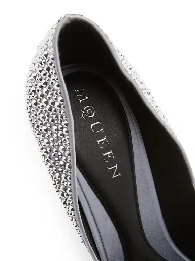 Alexander McQueen Women's Skull 105MM Rhinestone Pumps - Silver - Size 6.5 | Thumbnail 6