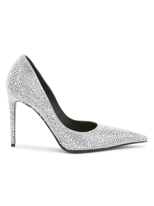 McQueen Women's Skull 105MM Rhinestone Pumps - Silver