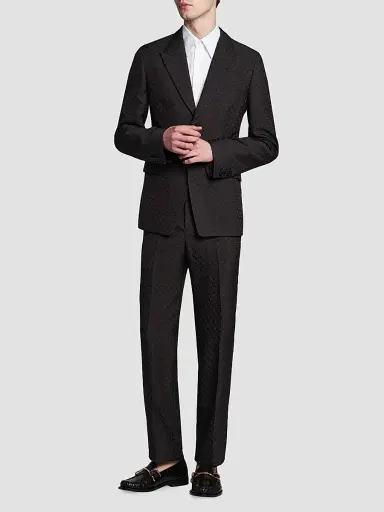 Alexander McQueen Men's Skull Jacquard Single-Breasted Jacket | Thumbnail 2 Alexander McQueen Men's Skull Jacquard Single-Breasted Jacket | Thumbnail 2