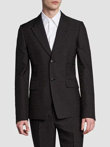 Alexander McQueen Men's Skull Jacquard Single-Breasted Jacket | Thumbnail 3 Alexander McQueen Men's Skull Jacquard Single-Breasted Jacket | Thumbnail 3