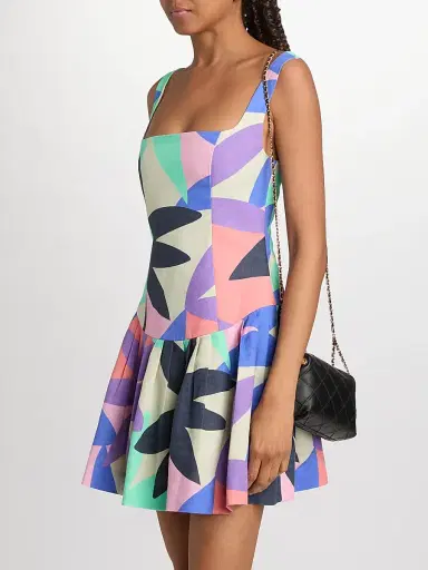 Ramy Brook Women's Everleigh Kaleidoscope Linen-Cotton Mini Dress - Palm Linen - Size 12 | Thumbnail 4 Ramy Brook Women's Everleigh Kaleidoscope Linen-Cotton Mini Dress - Palm Linen - Size 12 | Thumbnail 4