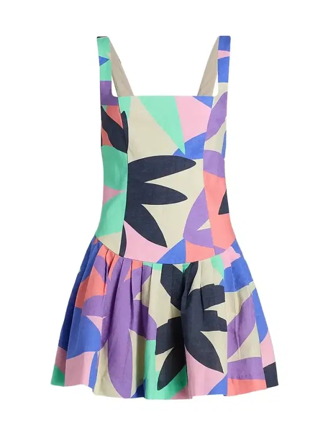 Ramy Brook Women's Everleigh Kaleidoscope Linen-Cotton Mini Dress - Palm Linen