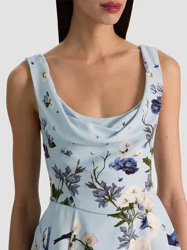 Alice + Olivia Women's Estrella Floral Flare Mini Dress | Thumbnail 5 Alice + Olivia Women's Estrella Floral Flare Mini Dress | Thumbnail 5