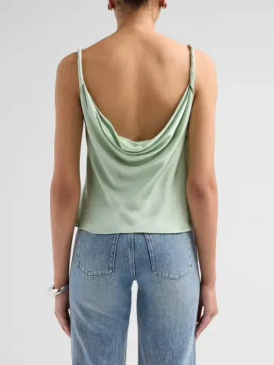 Alice + Olivia Women's Monique Cowlneck Satin Tank | Thumbnail 3