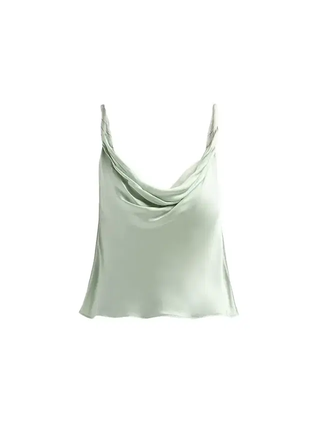 ALICE + OLIVIA Women's Monique Cowlneck Satin Tank - Dark Fern