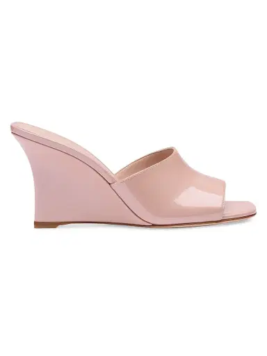 Stuart Weitzman Women's Vinnie 85MM Patent Leather Wedge Mules | Thumbnail 1