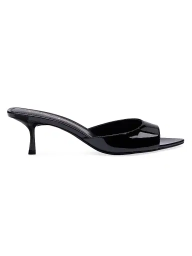 Stuart Weitzman Women's Lexington 50MM Patent Leather Mule Sandals - Black - Size 9.5 | Thumbnail 1 Stuart Weitzman Women's Lexington 50MM Patent Leather Mule Sandals - Black - Size 9.5 | Thumbnail 1