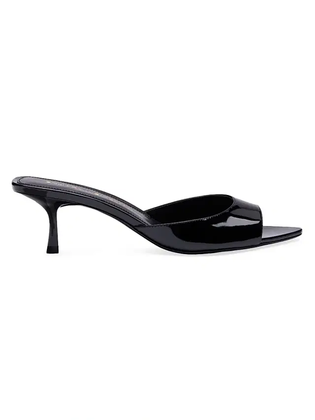 Stuart Weitzman Women's Lexington 50MM Patent Leather Mule Sandals - Black