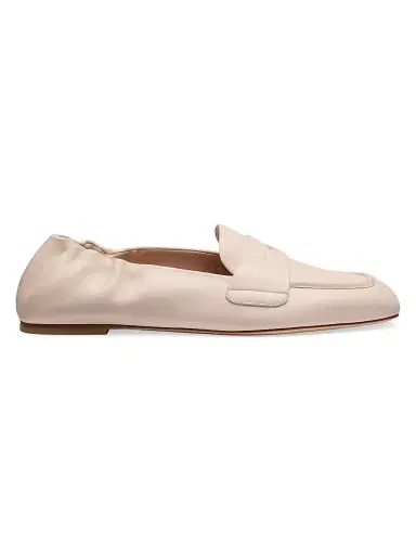 Stuart Weitzman Women's Bryant Leather Penny Loafers - Linen - Size 9.5 | Thumbnail 1