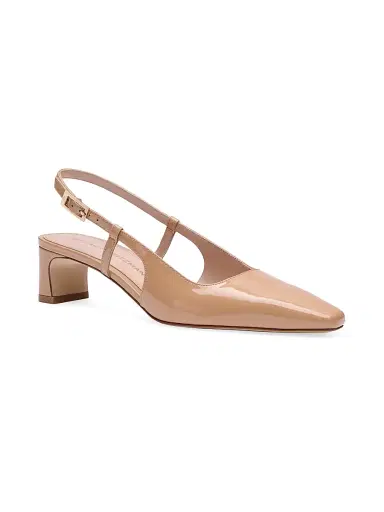 Stuart Weitzman Women's Baby Babette 40MM Patent Leather Slingback Pumps - Adobe - Size 9.5 | Thumbnail 2