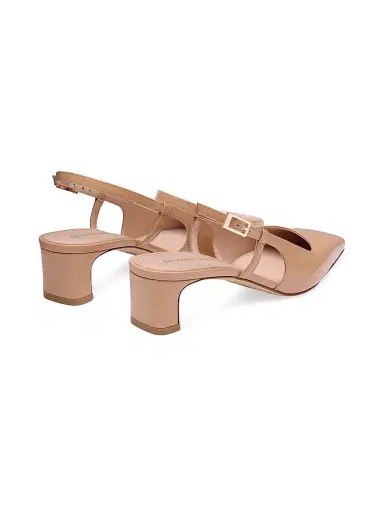 Stuart Weitzman Women's Baby Babette 40MM Patent Leather Slingback Pumps | Thumbnail 3