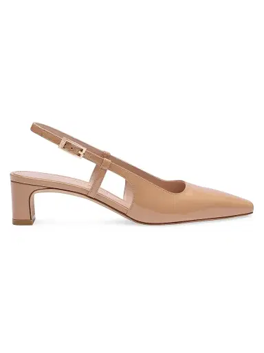 Stuart Weitzman Women's Baby Babette 40MM Patent Leather Slingback Pumps | Thumbnail 1