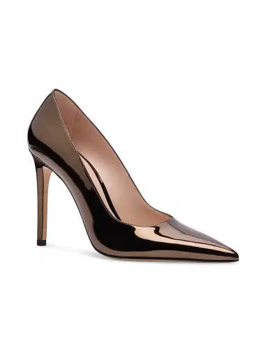 Stuart Weitzman Women's Power 100MM Patent Leather Pumps - Cigar | Thumbnail 2