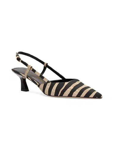 Stuart Weitzman Women's Vinnie 50MM Zebra Slingback Pumps - Cream Smoke | Thumbnail 2