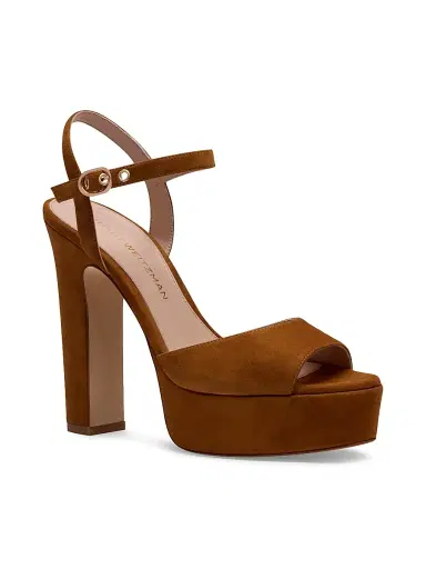 Stuart Weitzman Women's Reade 125MM Suede Platform Sandals - Boho Tan - Size 9.5 | Thumbnail 2