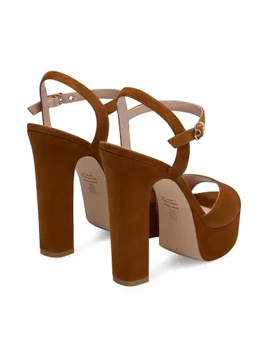 Stuart Weitzman Women's Reade 125MM Suede Platform Sandals - Boho Tan - Size 9.5 | Thumbnail 3