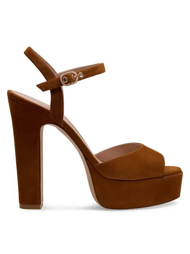 Stuart Weitzman Women's Reade 125MM Suede Platform Sandals - Boho Tan