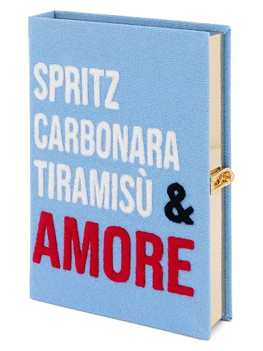 Olympia Le-Tan Women's Spritz Carbonara Tiramisu & Amore Book Clutch - Hortensia | Thumbnail 2 Olympia Le-Tan Women's Spritz Carbonara Tiramisu & Amore Book Clutch - Hortensia | Thumbnail 2