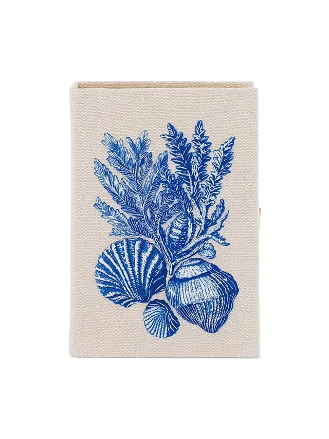 Women's Sea Garden Embroidered Cotton-Blend Book Clutch - Sand