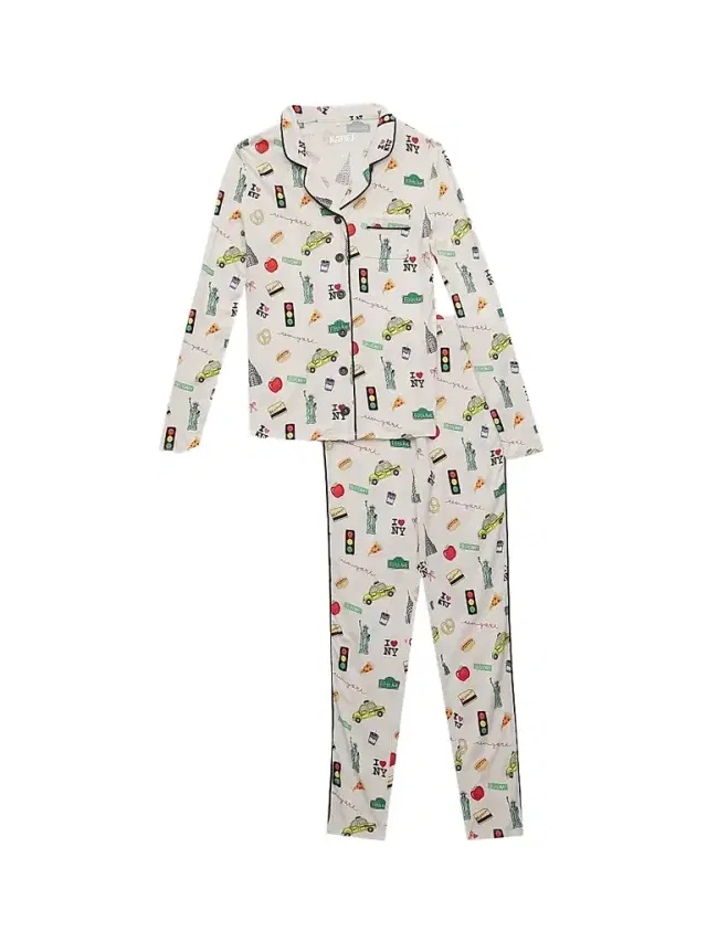 KatieJ NYC Girl's Maia NY-Print Pajamas - Nyprint