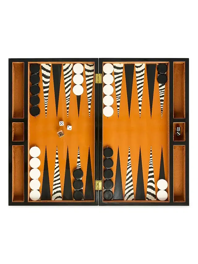Jonathan Adler Zebra Lacquer Backgammon Set