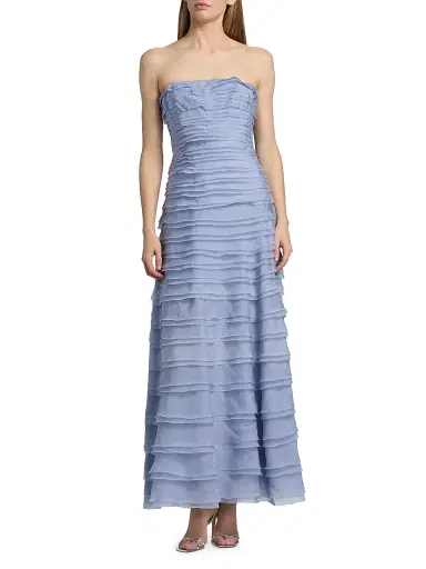 Amur Women's Pepper Strapless Layered Gown - Moonjelly Glow - Size 6 | Thumbnail 3 Amur Women's Pepper Strapless Layered Gown - Moonjelly Glow - Size 6 | Thumbnail 3