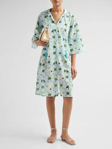 VERANDAH Women's Ammama Villa Hooded Cover-Up Dress - Ice Blue - Size XL | Thumbnail 2