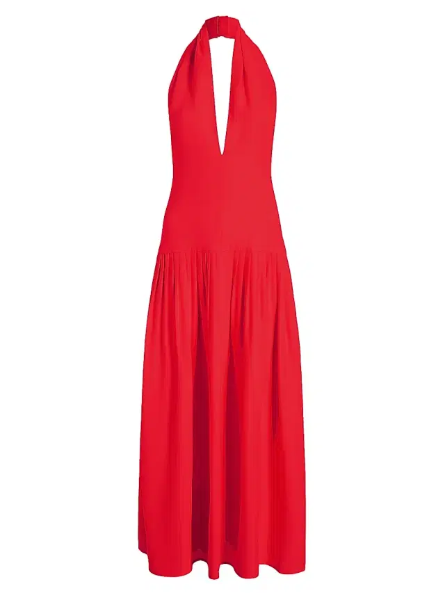 Proenza Schouler Women's Tala Halterneck Maxi Dress - Tomato