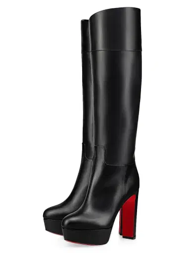 Christian Louboutin Women's Loo Botta Alta 130MM Leather Boots - Black - Size 9 | Thumbnail 2 Christian Louboutin Women's Loo Botta Alta 130MM Leather Boots - Black - Size 9 | Thumbnail 2