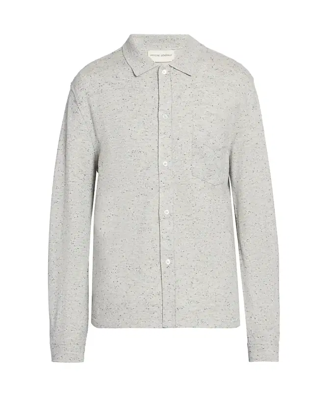 Officine Générale Men's Gareth Wool-Cashmere Cardigan - Light Heather Grey