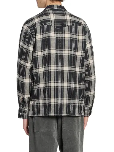 OFFICINE GÉNÉRALE Men's Eren Checked Cotton-Blend Button-Front Shirt - Black Blue Ecru - Size XXL | Thumbnail 5
