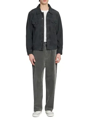 OFFICINE GÉNÉRALE Men's Liam Suede Jacket - Faded Black - Size XXL | Thumbnail 2