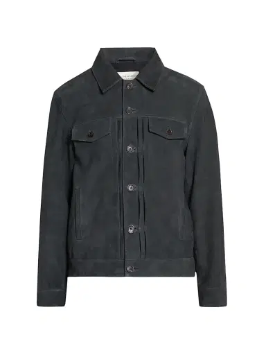 OFFICINE GÉNÉRALE Men's Liam Suede Jacket - Faded Black - Size XXL | Thumbnail 1