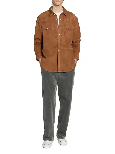 Officine Générale Men's Marshall Suede Shirt Jacket - Deer | Thumbnail 2